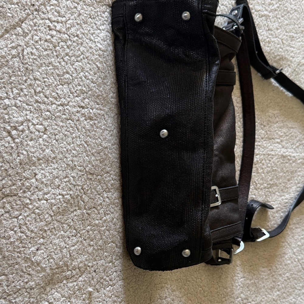 Longchamp Gatsby Python Metallic Brown Copper Leather Crossbody Silver Turn-Lock - Picture 7 of 13